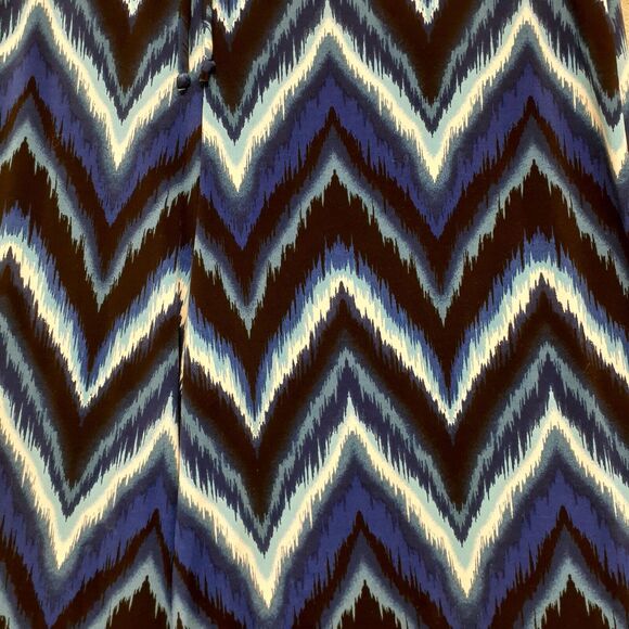 Style & Co Elastic Waist Pants Blue/ White Chevron Women's Size XL Pull On - Picture 2 of 8